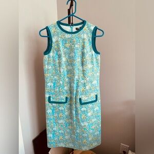 Brooks Brothers Teal and Yellow Floral Mini Dress